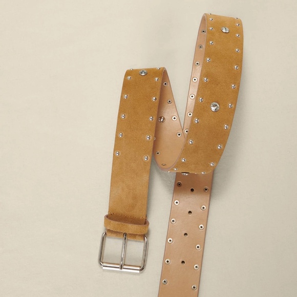 Maje Studded Suede Leather Belt (Women's S) - Picture 2 of 7